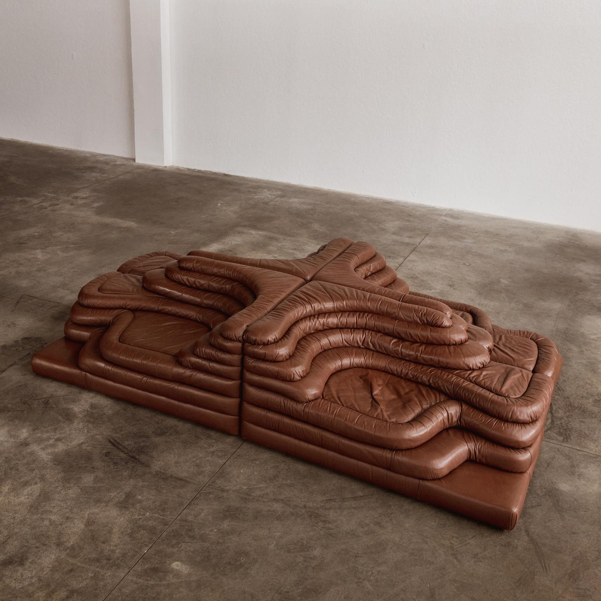 Ubald Klug DS-1025 "Terrazza" Sofa for De Sede, Brown Leather, 1974