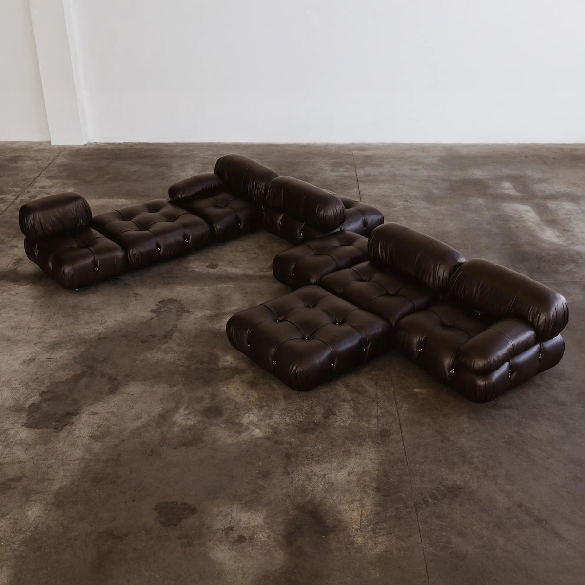 Mario Bellini "Camaleonda" Sofa for B&B Italia, Dark Brown Leather, 1970