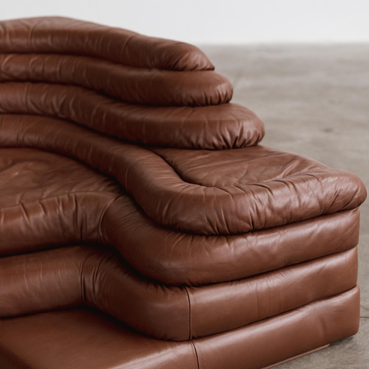 Ubald Klug DS-1025 "Terrazza" Sofa for De Sede, Brown Leather, 1974