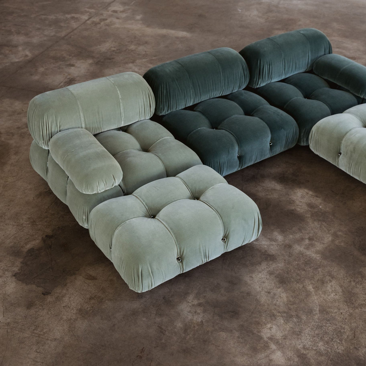 Mario Bellini "Camaleonda" Sofa for B&B Italia, Two-tone Velvet, 1970
