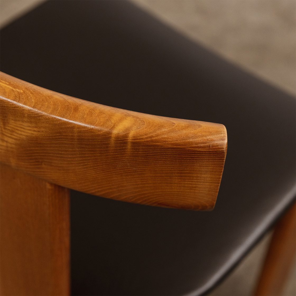 Luigi Vaghi Dining Chairs for Former, Black Leather, 1968, Set of 6