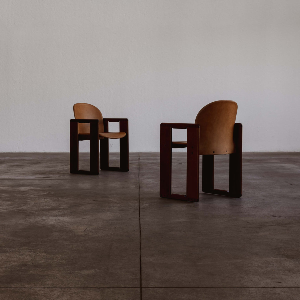 Afra & Tobia Scarpa "Dialogo" Dining Chairs for B&B Italia, 1973