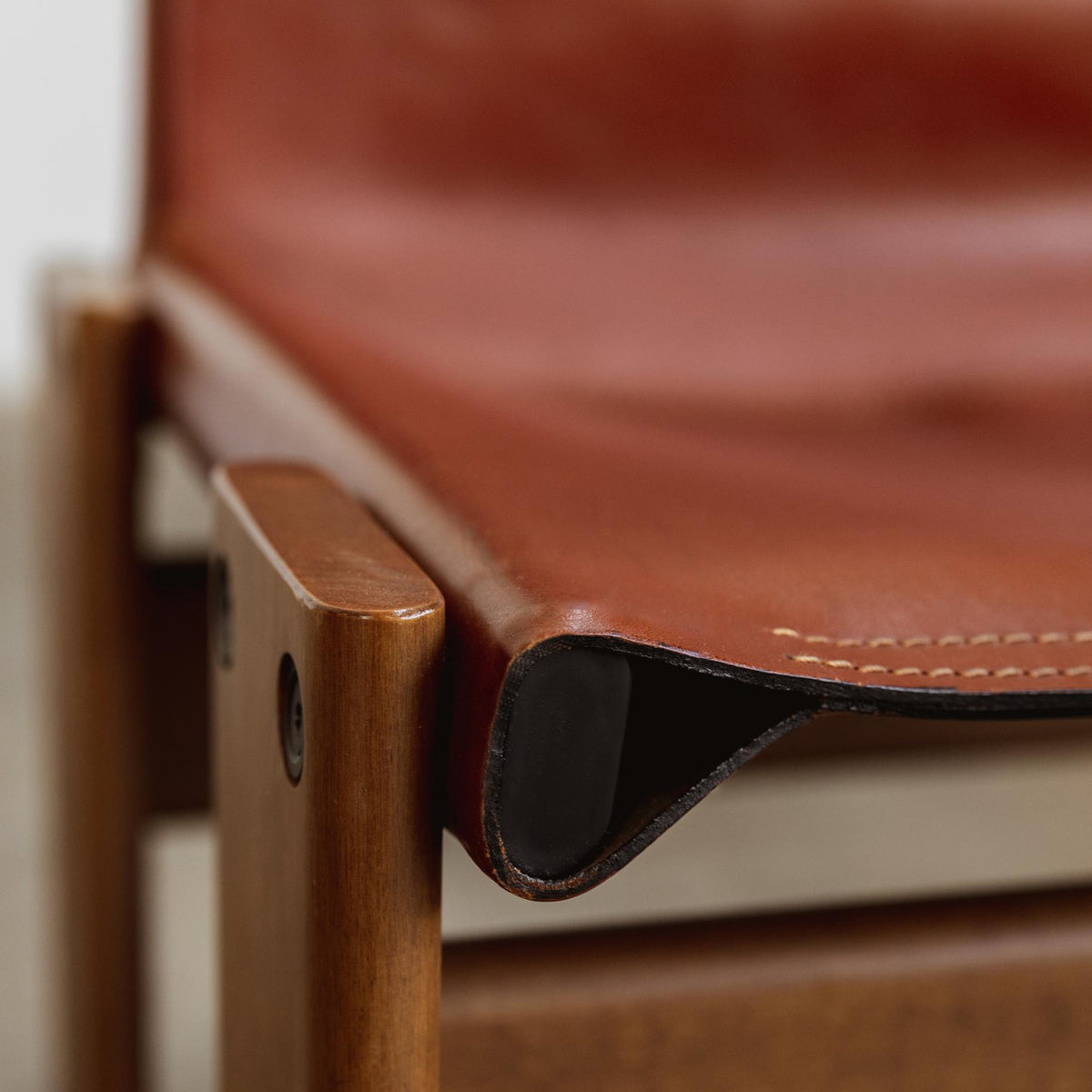 Afra & Tobia Scarpa "Monk" Dining Chairs for Molteni, Red Leather, 1974
