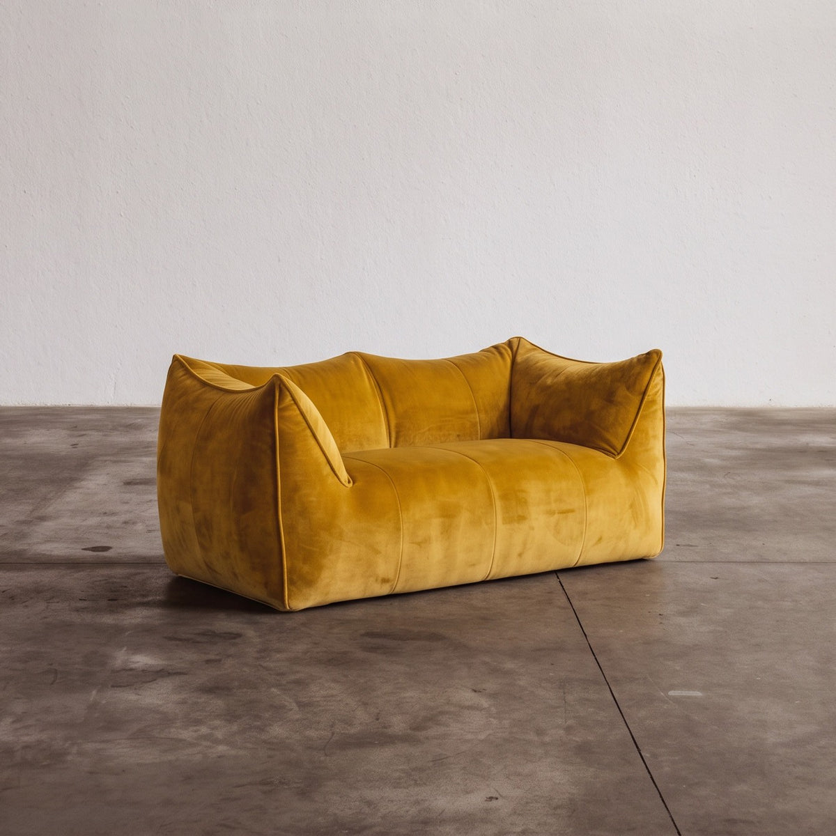Mario Bellini "Le Bambole" Sofa for B&B Italia, Mustard Velvet, 1971