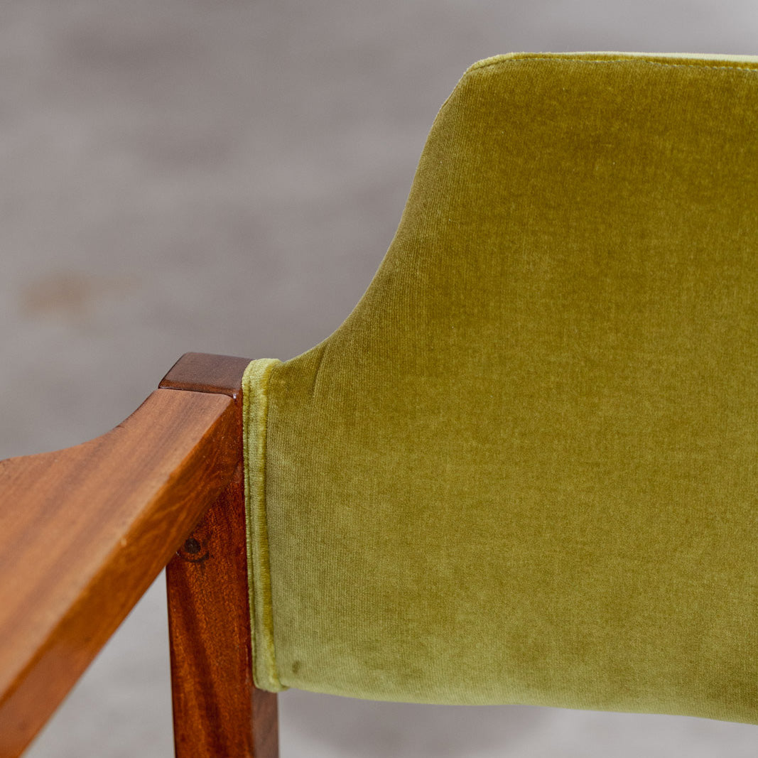 Umberto Brandigi "Jollina" Dining Chairs for Poltronova, Green Velvet, Italy, 1960s, Set of 8