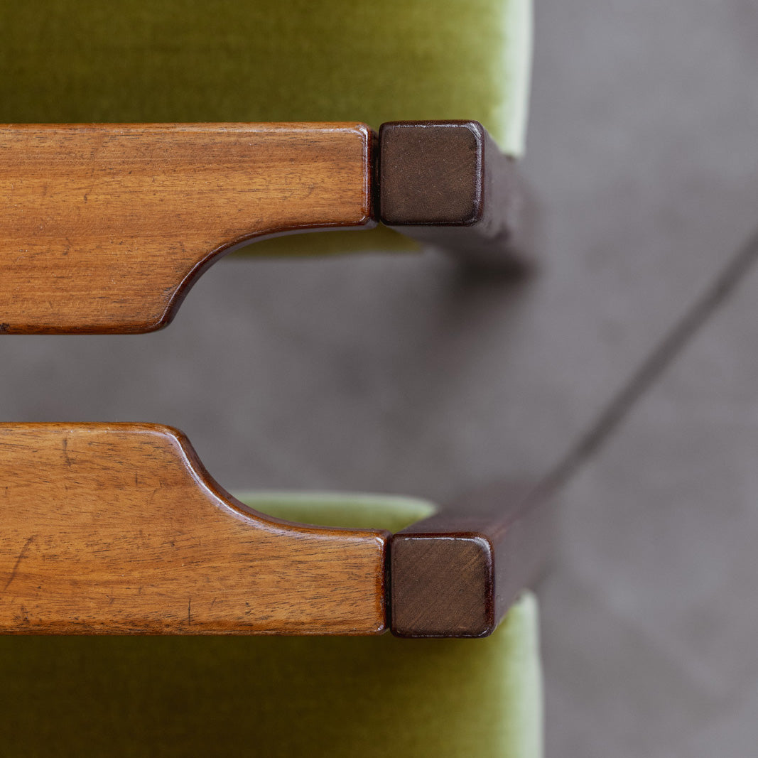 Umberto Brandigi "Jollina" Dining Chairs for Poltronova, Green Velvet, Italy, 1960s, Set of 8