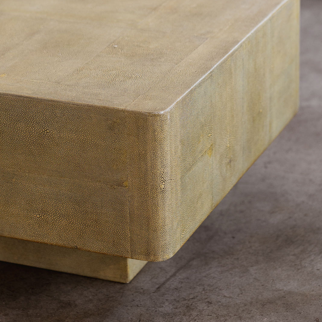 Postmodern Shagreen Coffee Table, France, 1980s
