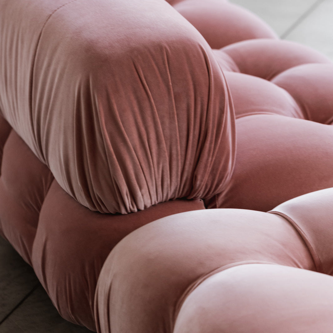 Mario Bellini "Camaleonda" Modular Sofa for B&B Italia, Pink Velvet, 1970, Set of 6