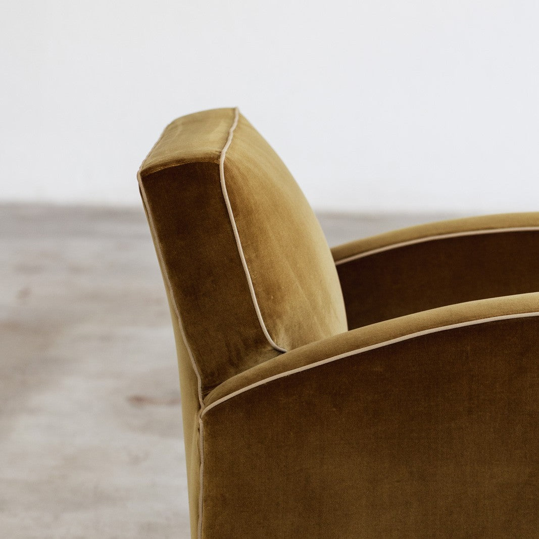 Jacques Adnet Club Armchairs, Musk Green Velvet, 1930s, Set of 2