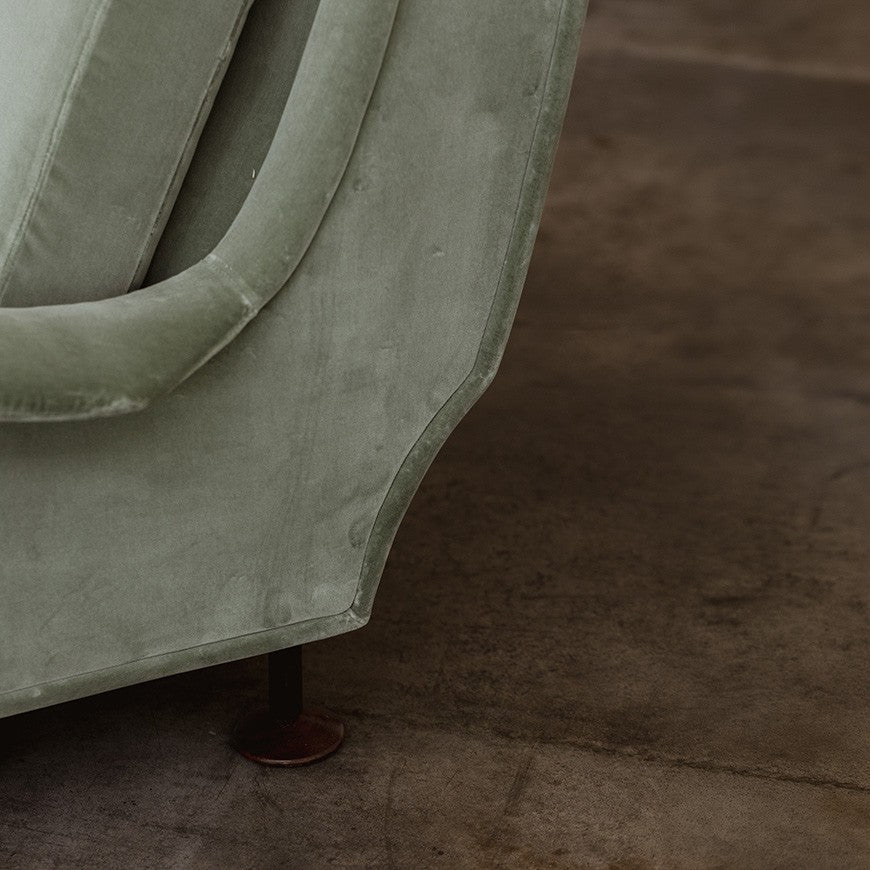 Marco Zanuso "Regent" Armchairs for Arflex, Sage Green Velvet, 1960, Set of 2