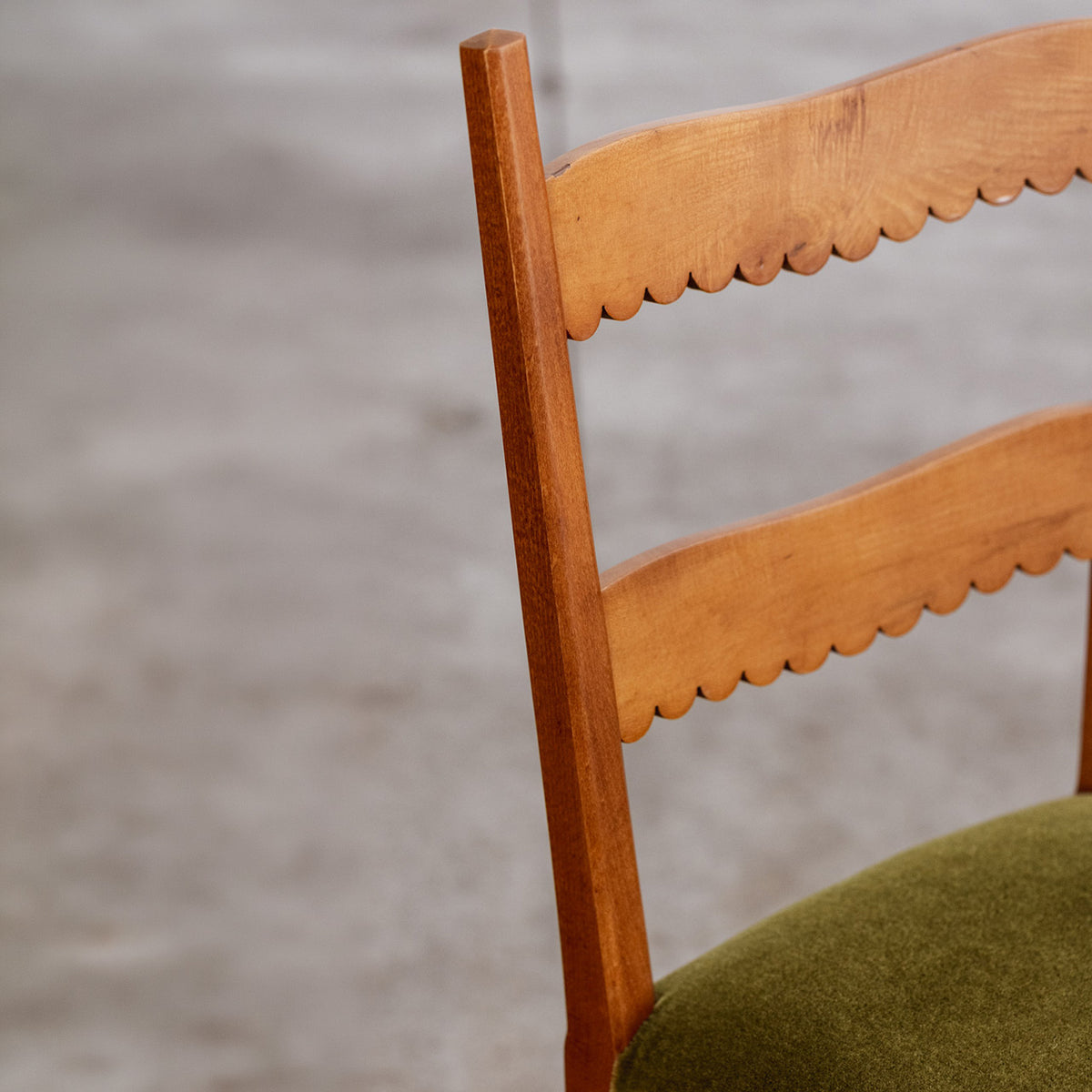 Paolo Buffa Dining Chairs for Marelli & Colico, Green Velvet, 1951, Set of 6