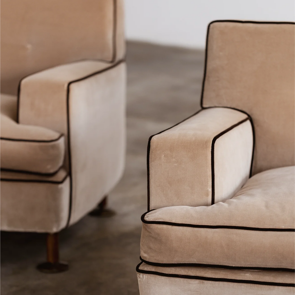 Marco Zanuso "Square" Armchairs for Arflex, camel velvet, 1962