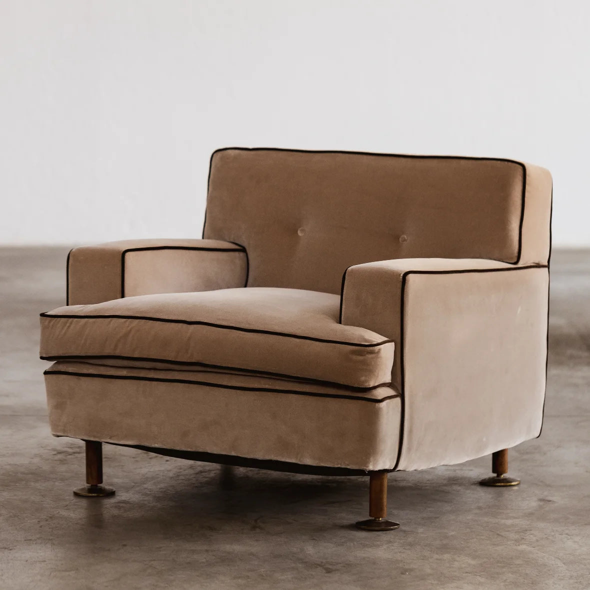 Marco Zanuso "Square" Armchairs for Arflex, camel velvet, 1962