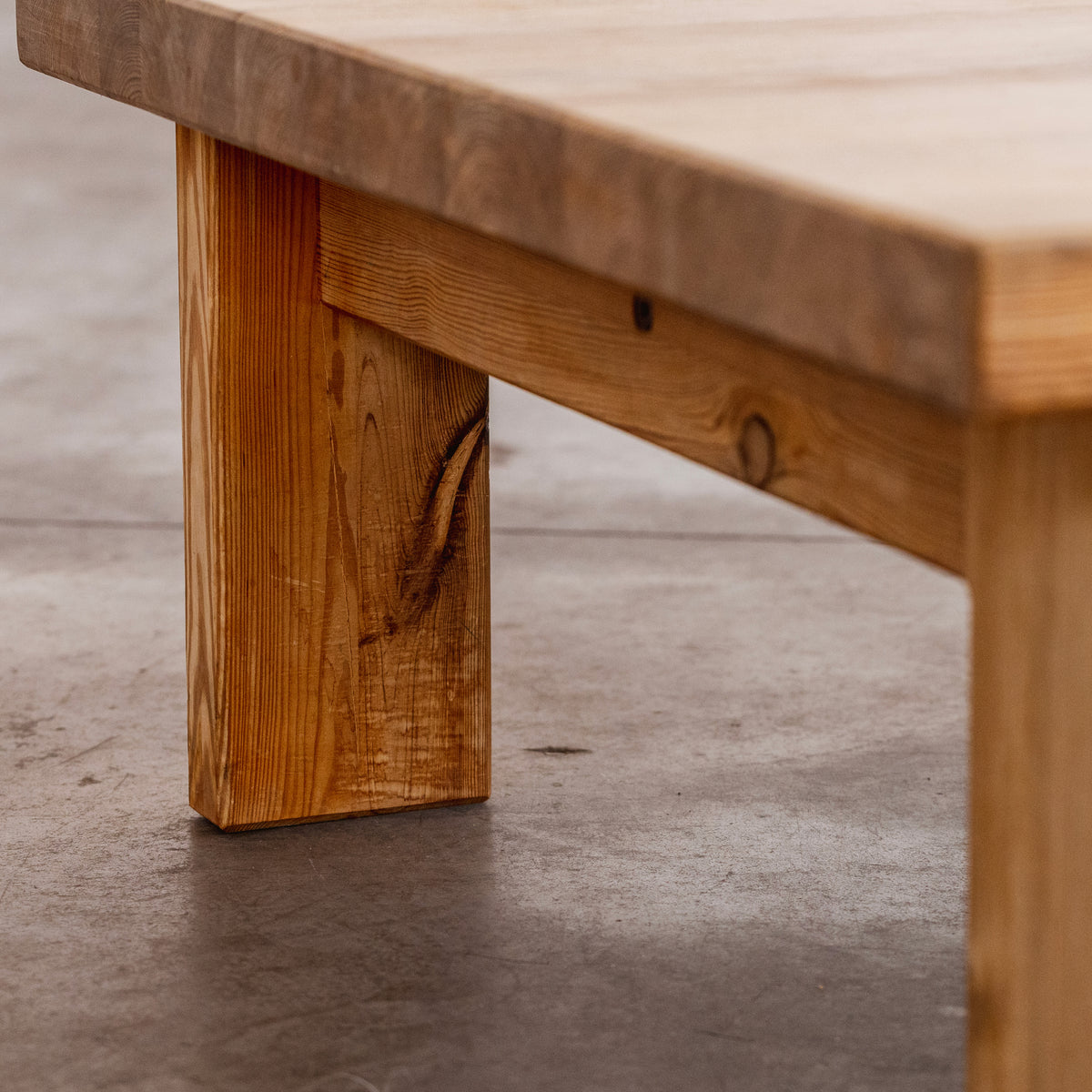 Christian Durupt Solid Coffee Table in Pine Wood, France, 1965