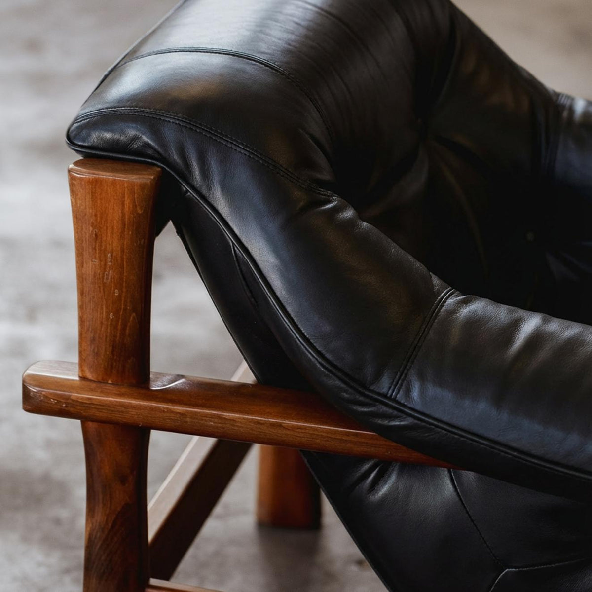 Percival Lafer "MP-41" Armchairs for Lafer MP, Black Leather, 1972
