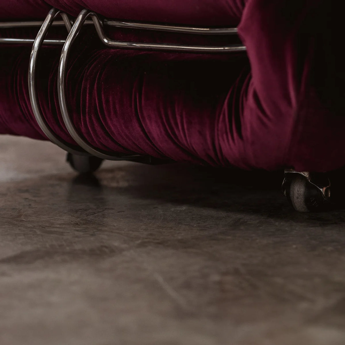 Afra & Tobia Scarpa "Soriana" Easy Chairs for Cassina, Burgundy Velvet, 1969