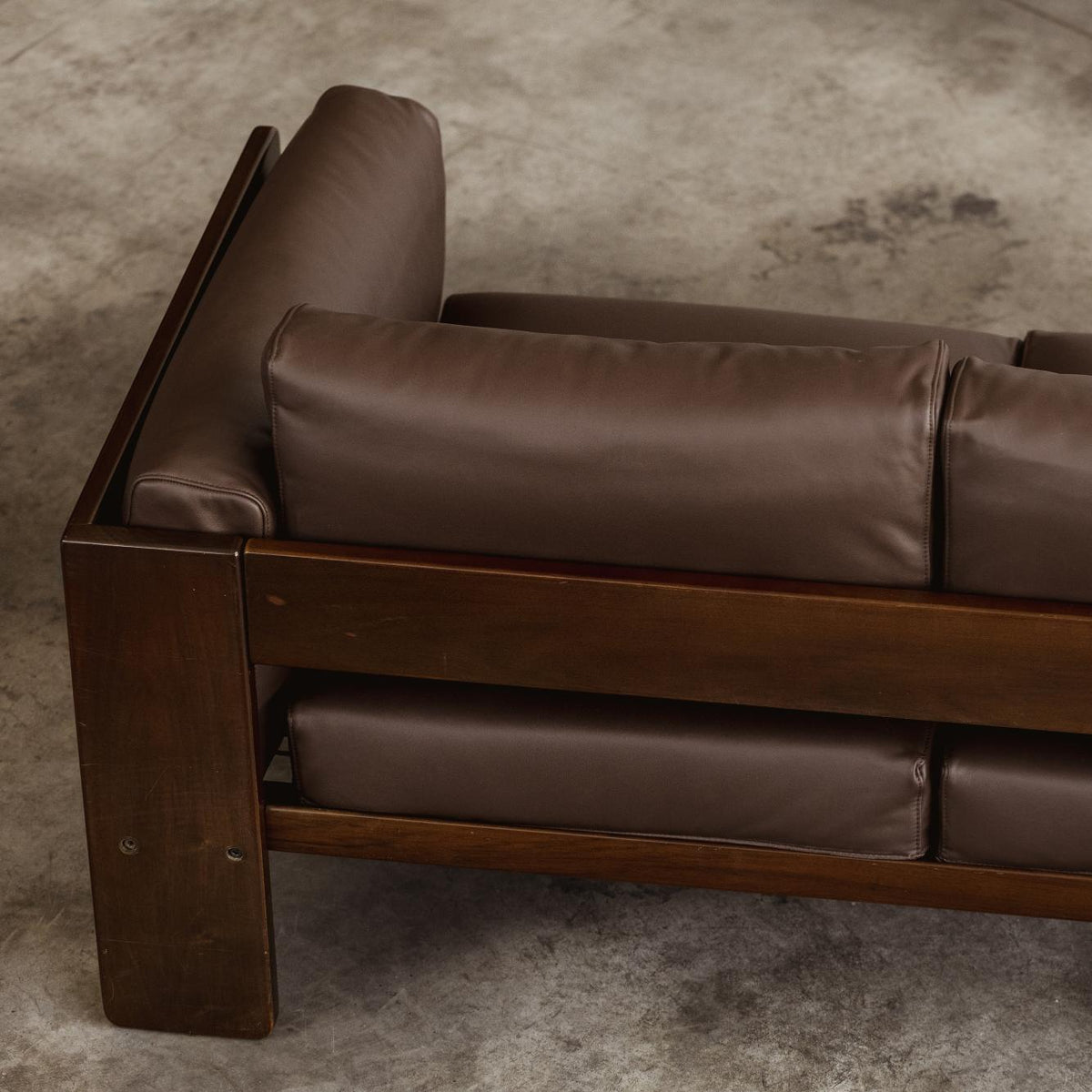 Afra & Tobia Scarpa "Bastiano" Sofa for Gavina, brown leather, 1962