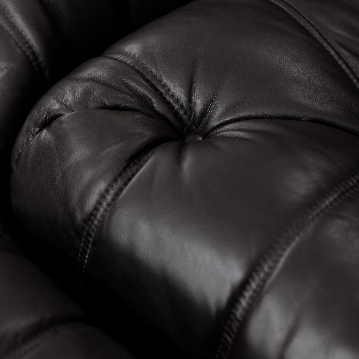 Michel Ducaroy "Togo" Modular Sofa for Ligne Roset, Black Leather, 1973