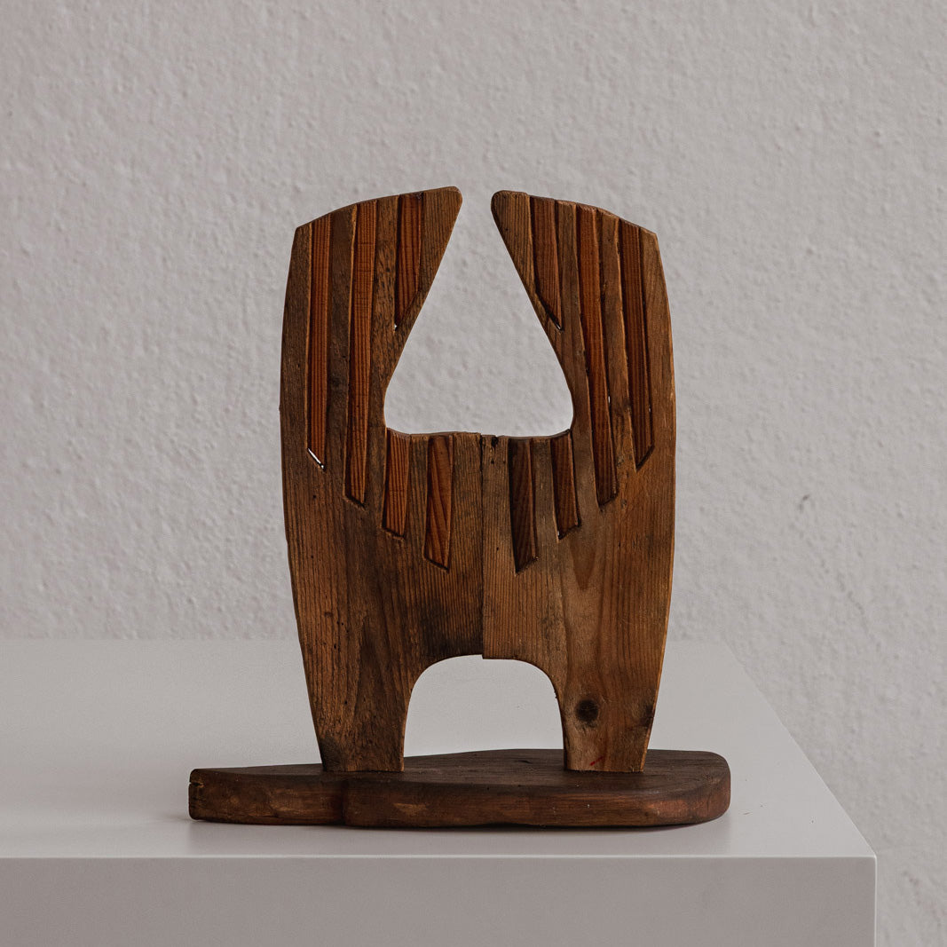 Brutalist Abstract Wooden Sculpture, Italy, 1970s