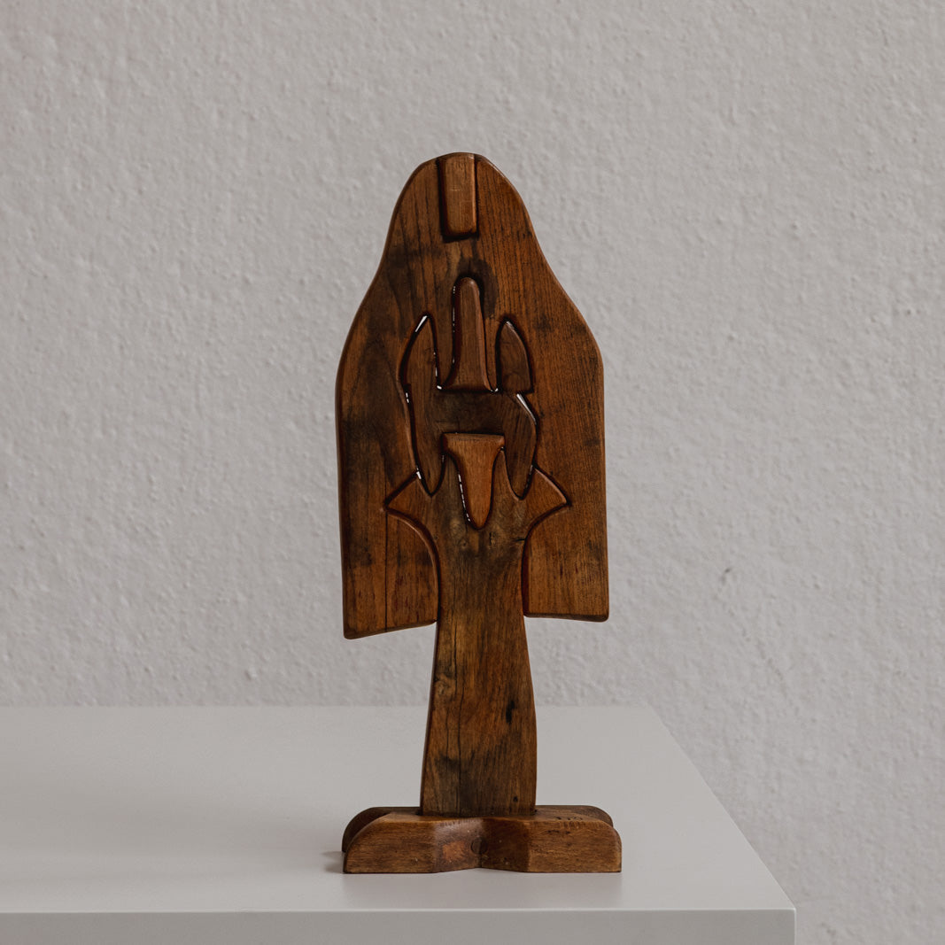 Primitive figural wooden sculpture, Italy, 1970s