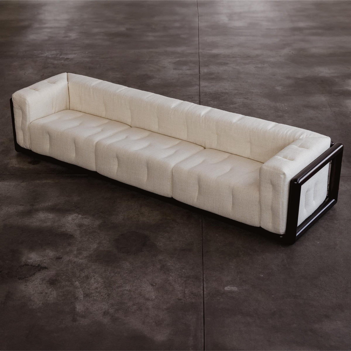 Carlo Scarpa "Cornaro" Three-seater Sofa for Gavina, Ivory Linen, 1973