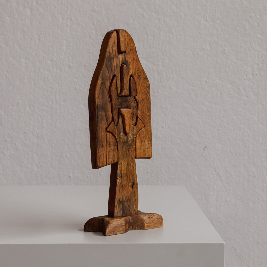 Primitive figural wooden sculpture, Italy, 1970s