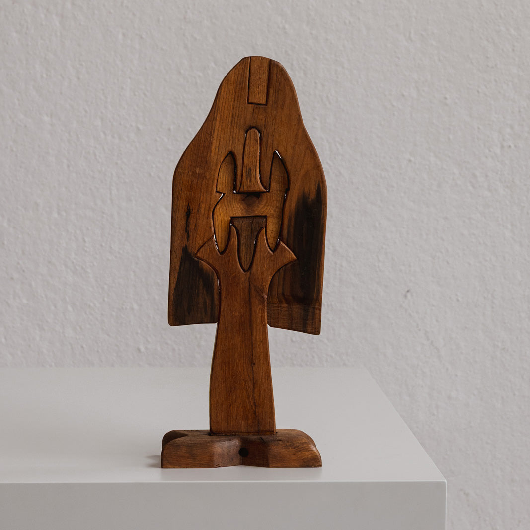 Primitive figural wooden sculpture, Italy, 1970s