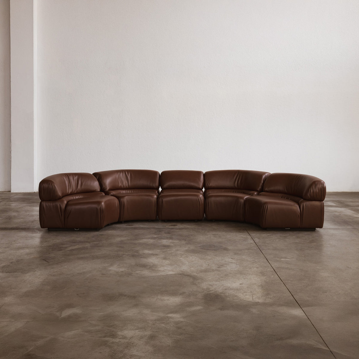 De Sede "DS-28 Cosmos" Modular Sofa for De Sede, Brown Leather, Switzerland, 1970
