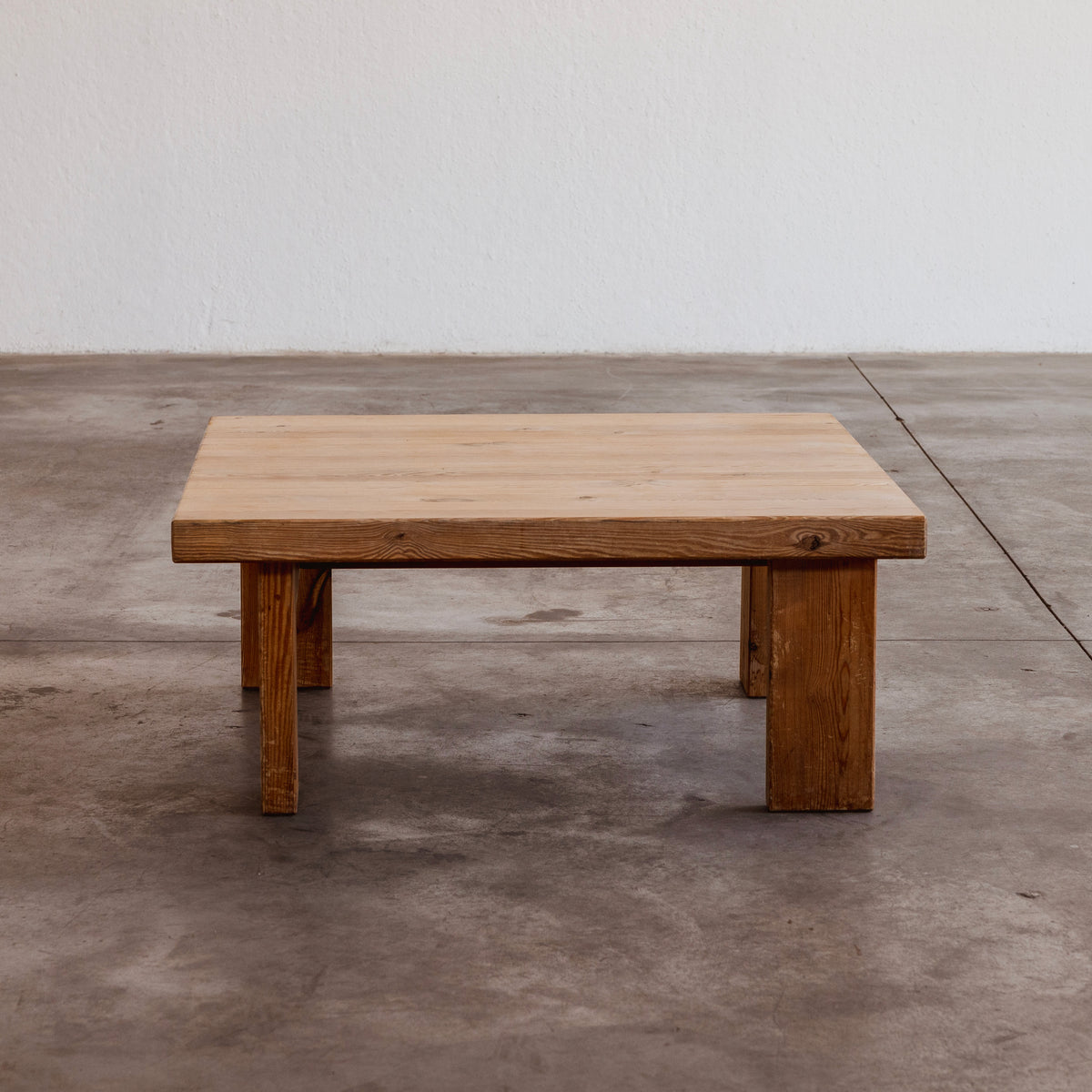Christian Durupt Solid Coffee Table in Pine Wood, France, 1965