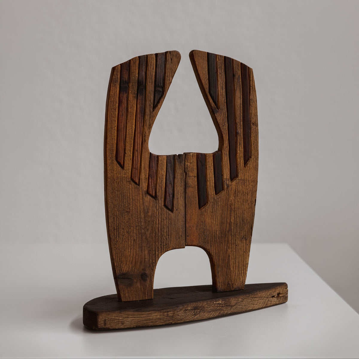 Brutalist Abstract Wooden Sculpture, Italy, 1970s