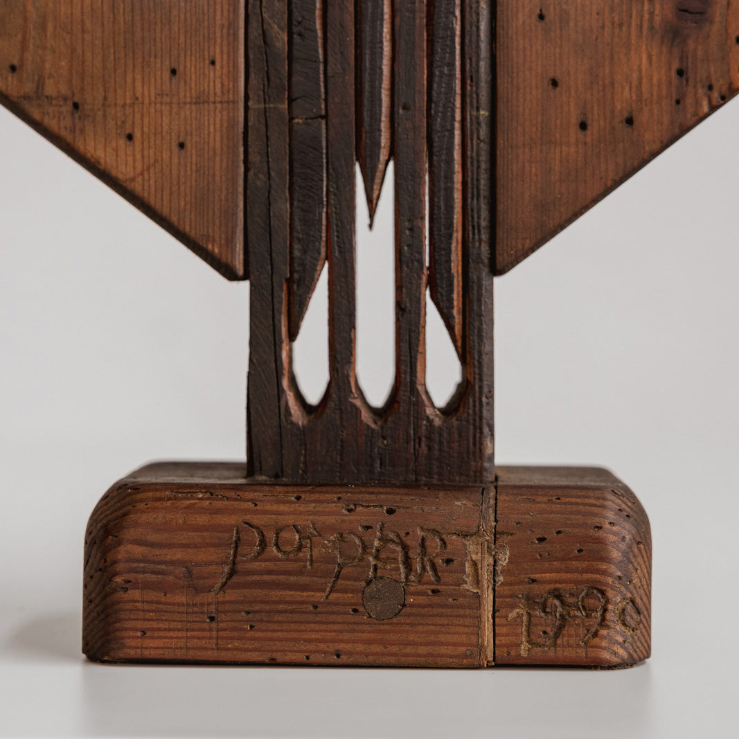 Geometric Totemic Wooden Sculpture, Italy, 1970s