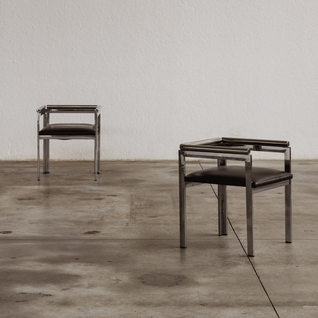 Renato Zevi Dining Chairs for Zevi & C., 1980s, Set of 2