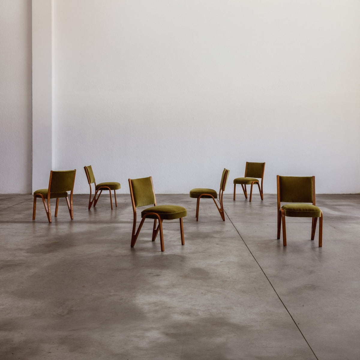 Paul Bode Dining Chairs for Deutsche Federholzgesellschaft, 1955, Set of 6