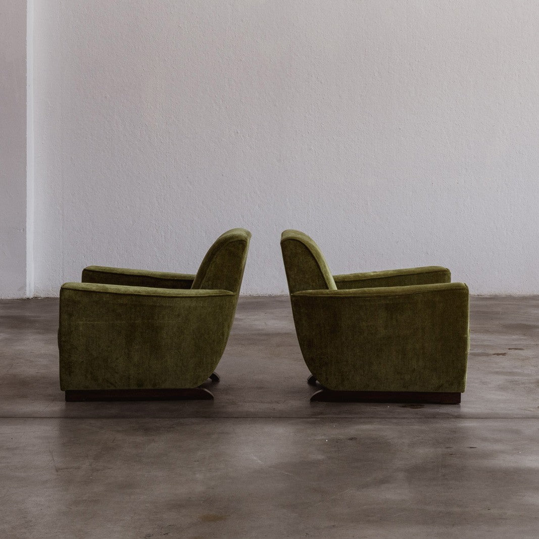 Club Armchairs in the Style of André Sornay, France, 1940s, Set of 2