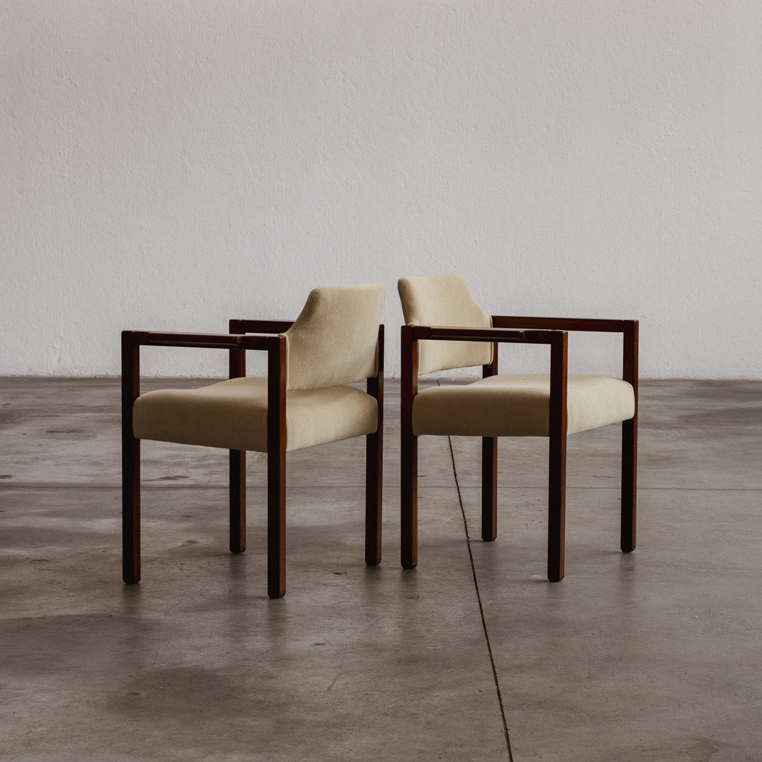 Umberto Brandigi "Jollina" Dining Chairs for Poltronova, Butter Velvet, Italy, 1960s, Set of 6