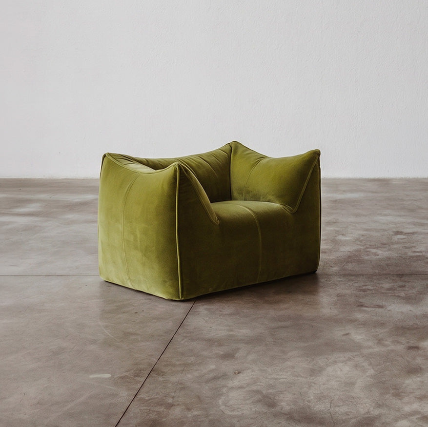 Mario Bellini "Le Bambole" Armchairs for B&B Italia, Olive Green Velvet, 1971, Set of 2