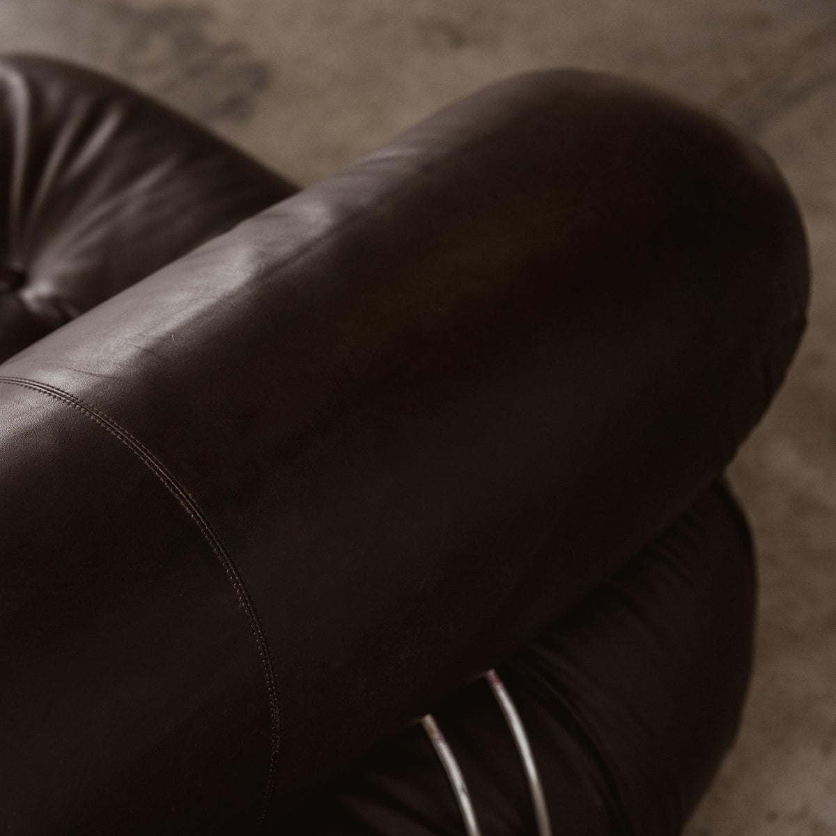 Afra & Tobia Scarpa "Soriana" Sofa for Cassina, Brown Leather, 1969