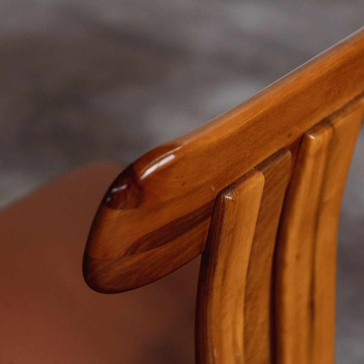 Mario Marenco "Sapporo" Dining Chairs for Mobil Girgi, Reddish Brown Leather, 1970