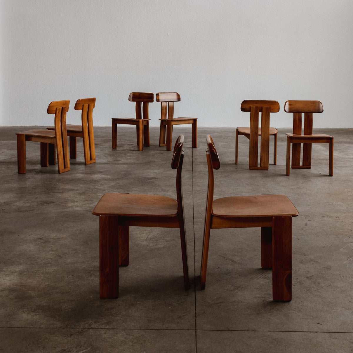 Mario Marenco "Sapporo" Dining Chairs for Mobil Girgi, Cognac Leather, 1970