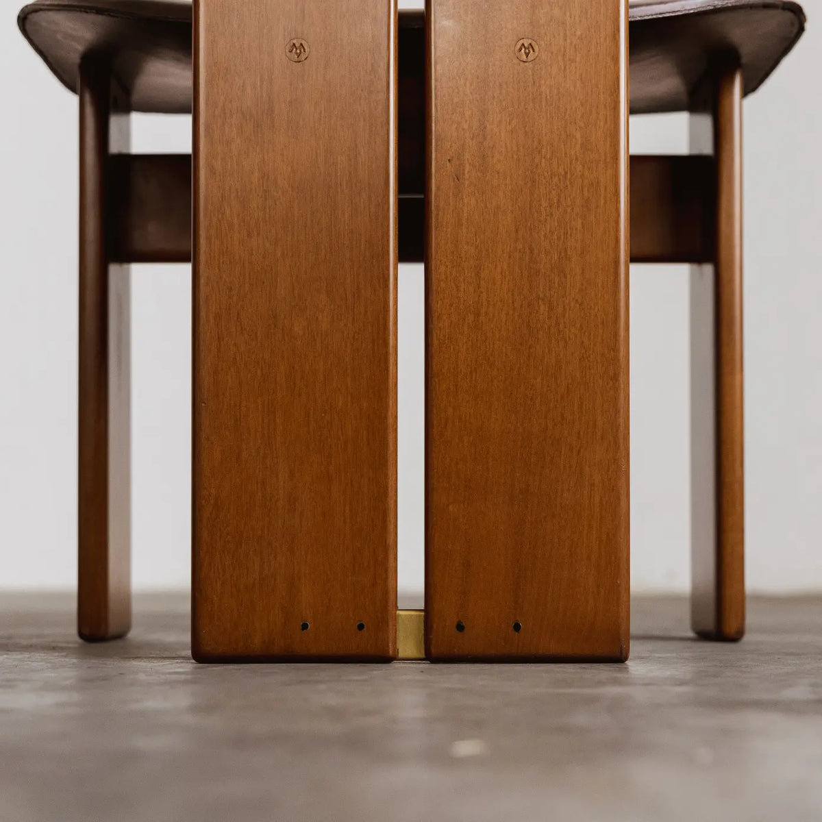 Afra & Tobia Scarpa "Africa" Dining Chairs for Maxalto, Dark Brown Leather, 1975