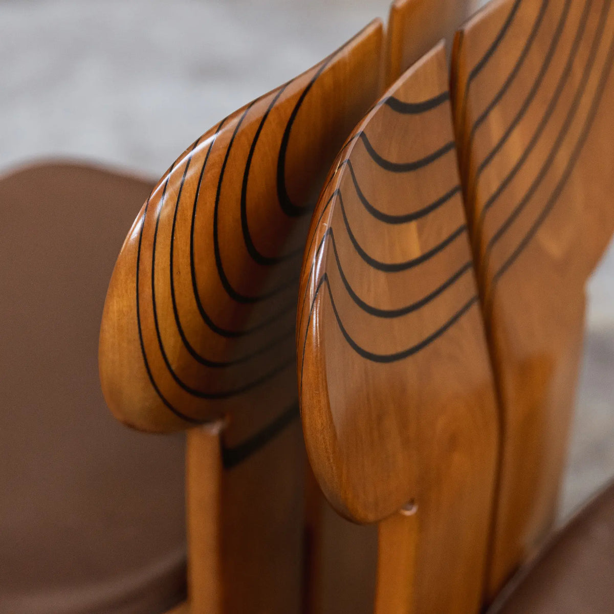 Afra & Tobia Scarpa "Africa" Dining Chairs for Maxalto, Dark Brown Leather, 1975