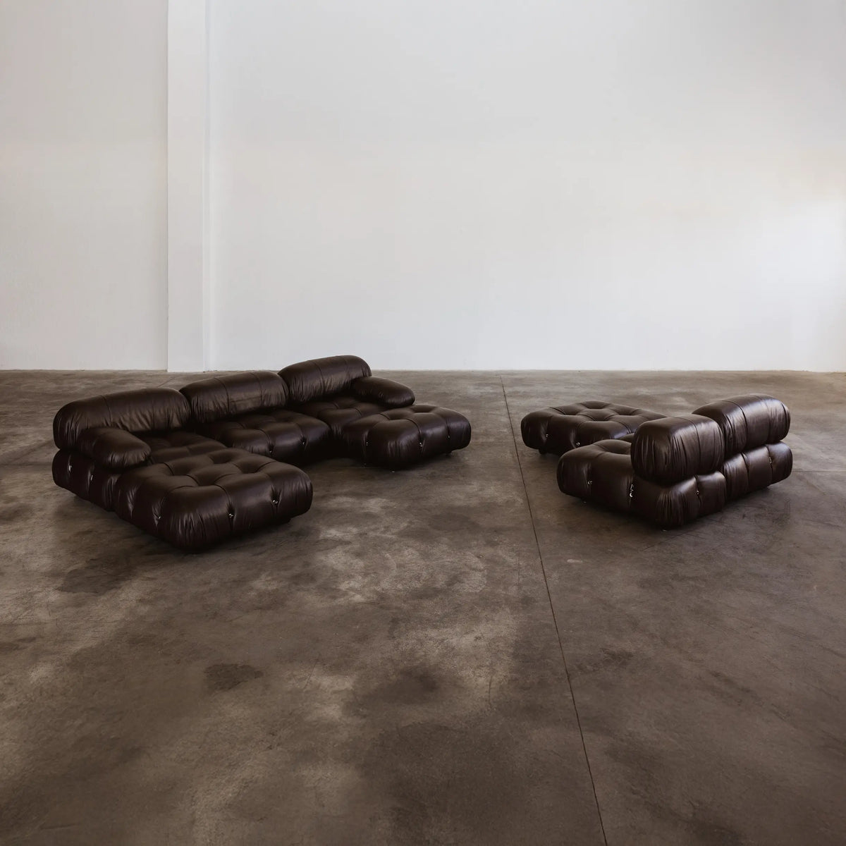 Mario Bellini "Camaleonda" Sofa for B&B Italia, Dark Brown Leather, 1970