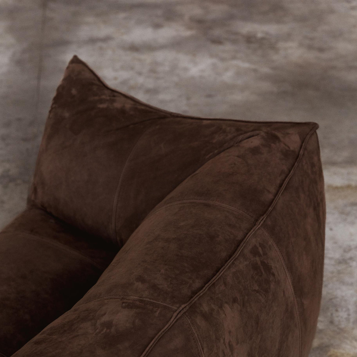 Mario Bellini "Le Bambole" Sofa for B&B Italia, dark brown suede, 1971