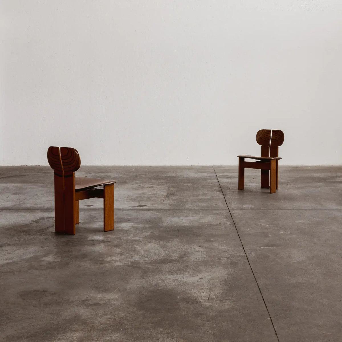 Afra & Tobia Scarpa "Africa" Dining Chairs for Maxalto, Dark Brown Leather, 1975