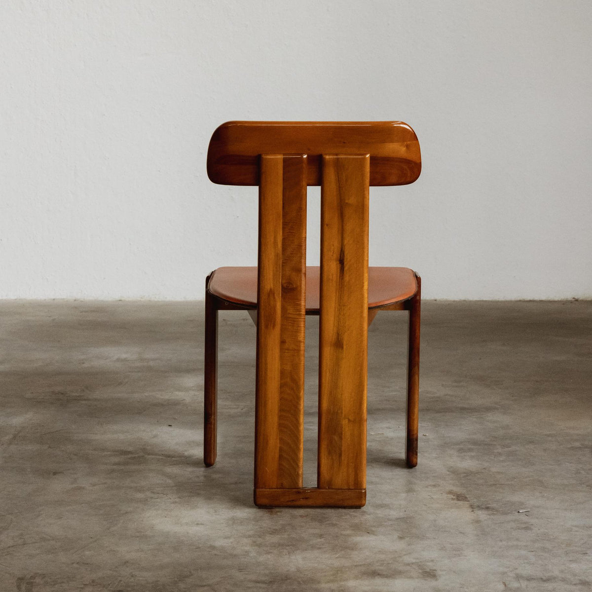 Mario Marenco "Sapporo" Dining Chairs for Mobil Girgi, Reddish Brown Leather, 1970