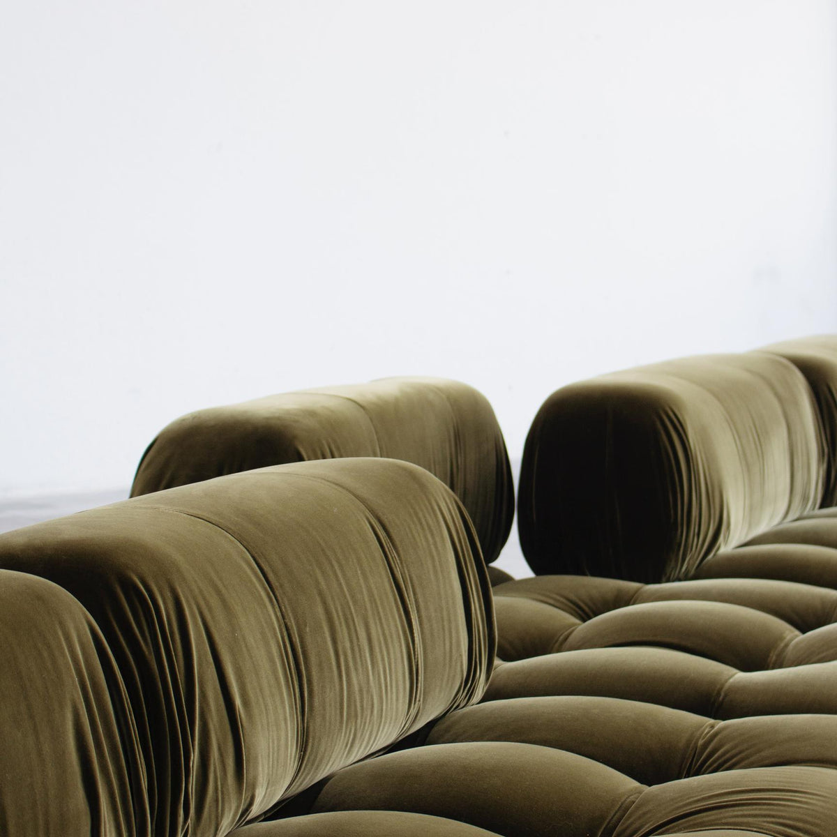 Mario Bellini "Camaleonda" Sofa for B&B Italia, Musk Green Velvet, 1970