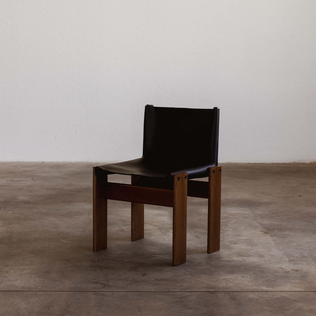 Afra & Tobia Scarpa "Monk" Chairs for Molteni, Black Leather, 1973, Set of 8