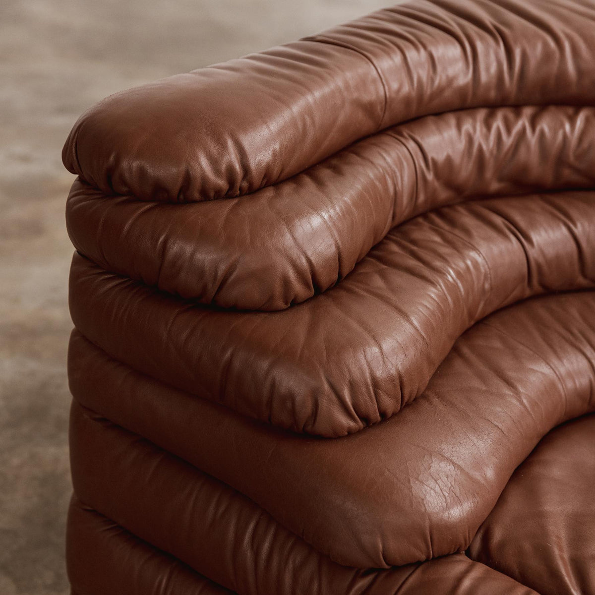 Ubald Klug DS-1025 "Terrazza" Sofa for De Sede, Brown Leather, 1974
