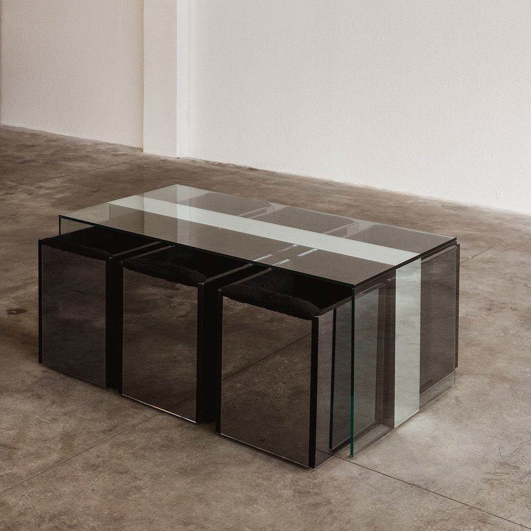 Nanda Vigo "Top" Dining Room Set for Édition Fai International, 1970s