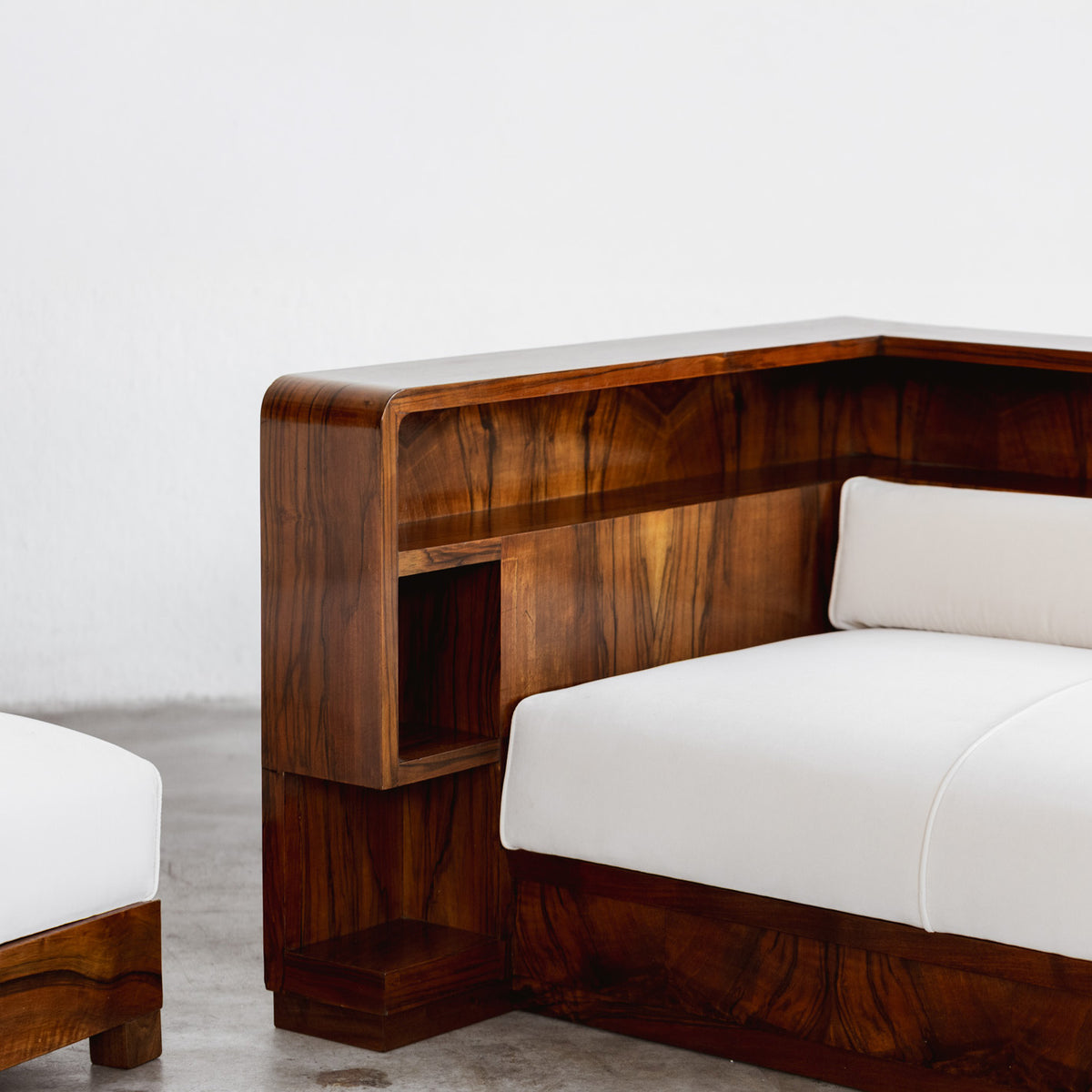Italian Art Deco Sofas with Integrated Cabinets, 1930s, Set of 2